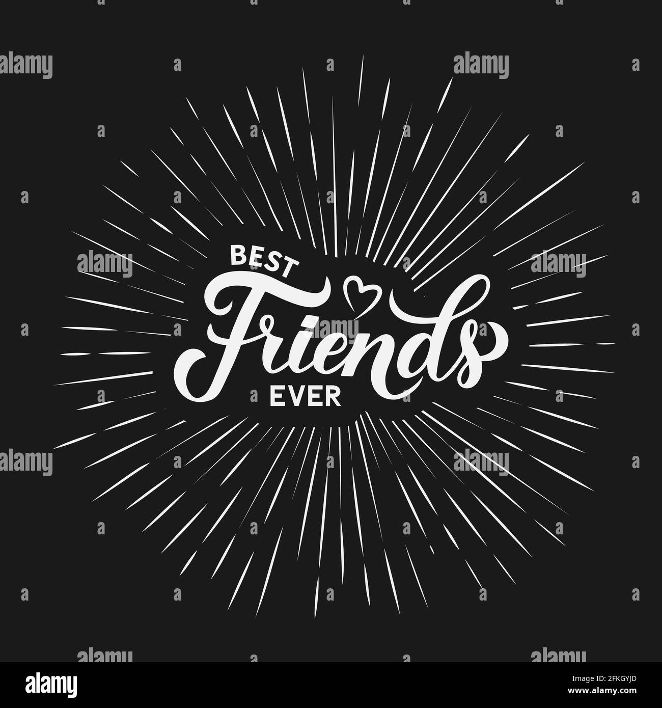 Best Friends Ever calligraphy hand lettering on black background ...