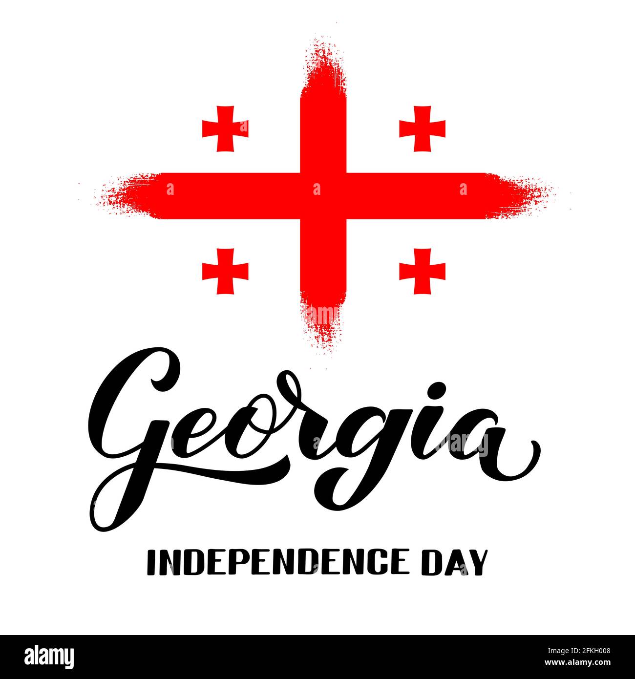 Independence day calligraphy hand lettering with national