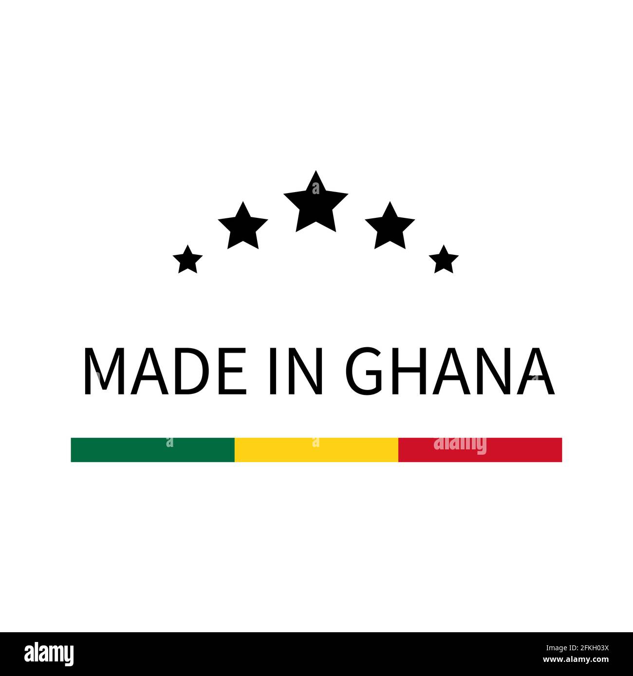 Made in Ghana label. Quality mark vector icon isolated on white
