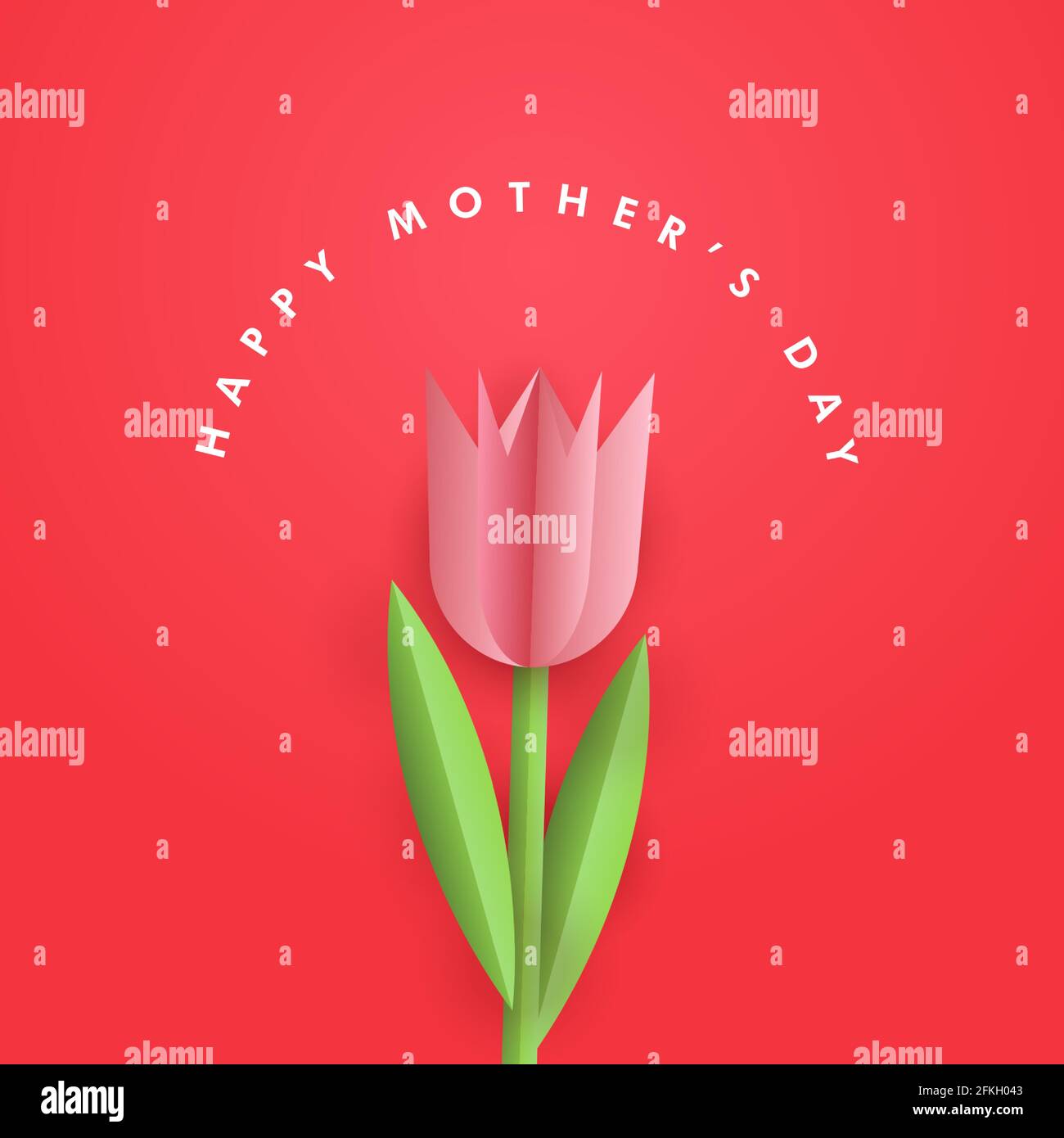 Happy Mother's Day poster banner with origami paper cut flower, Mothers ...