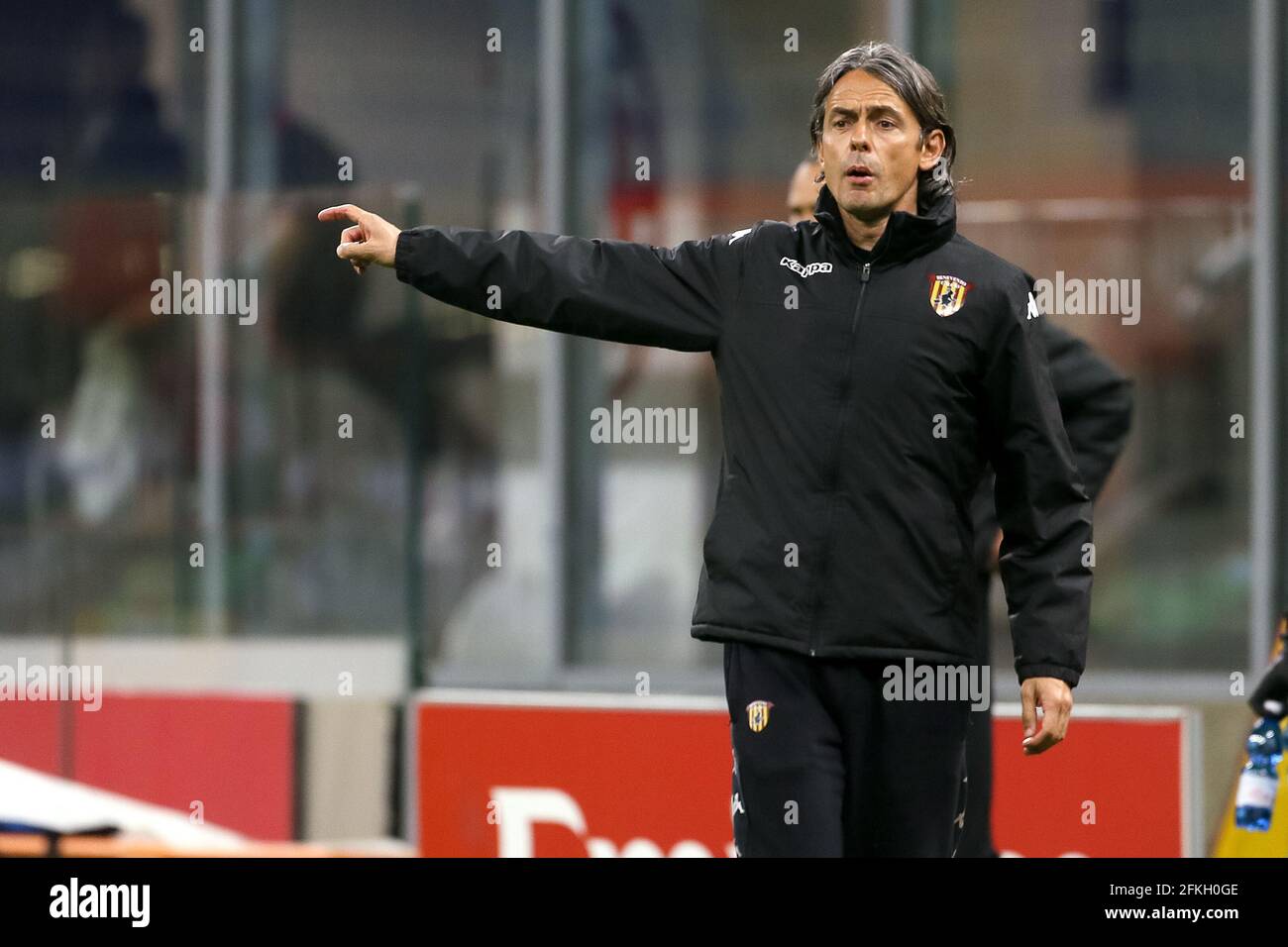 MILAN, ITALY - MAY 1: coach Filippo Inzaghi of Benevento during the Serie A match between AC Milan and Benevento at Stadio Giuseppe Meazza on May 1, 2021 in Milan, Italy (Photo by Ciro Santangelo/Orange Pictures) Stock Photo