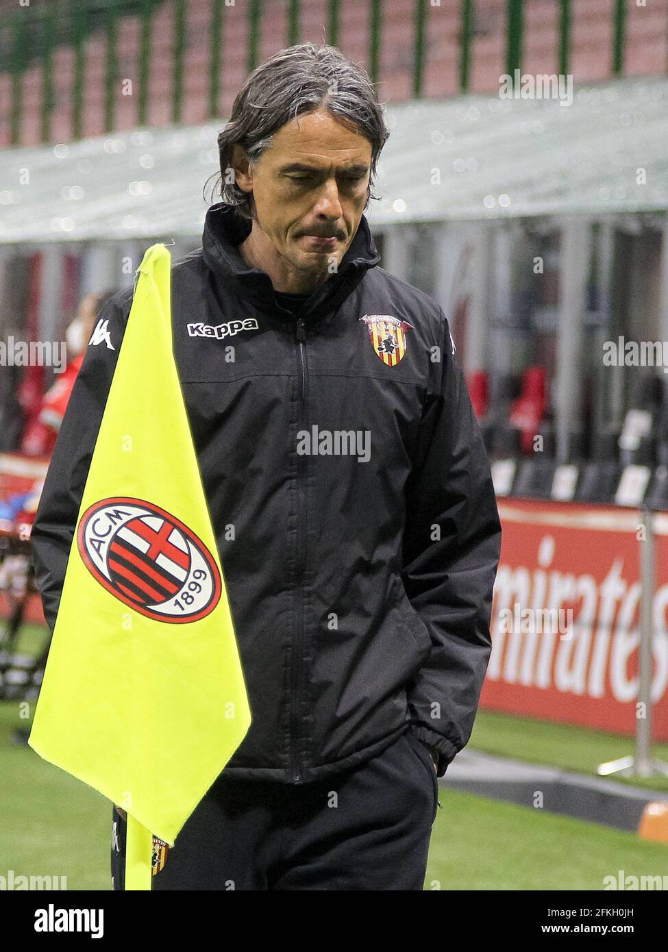 MILAN, ITALY - MAY 1: coach Filippo Inzaghi of Benevento during the Serie A match between AC Milan and Benevento at Stadio Giuseppe Meazza on May 1, 2021 in Milan, Italy (Photo by Ciro Santangelo/Orange Pictures) Stock Photo