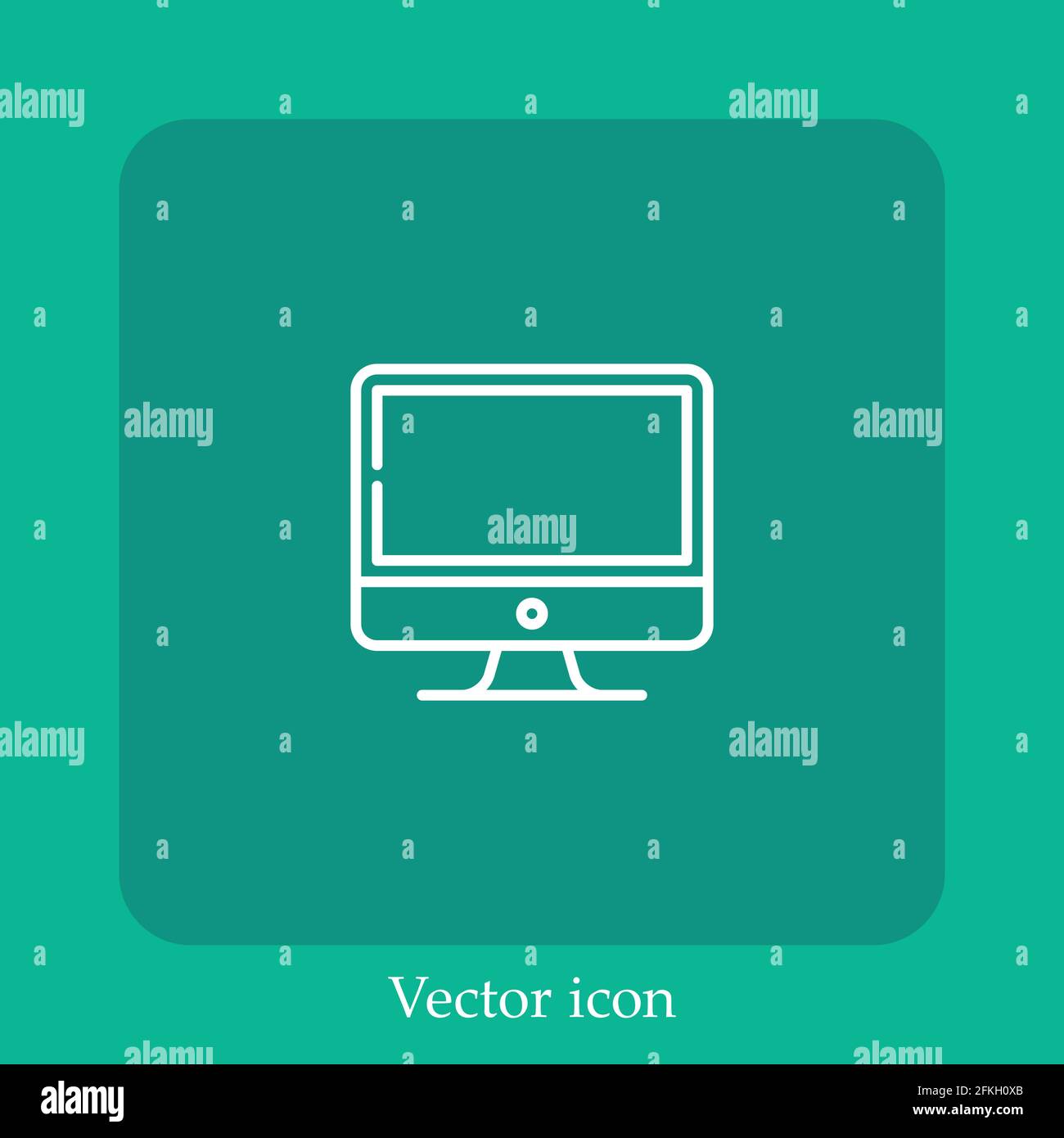 desktop vector icon linear icon.Line with Editable stroke Stock Vector ...