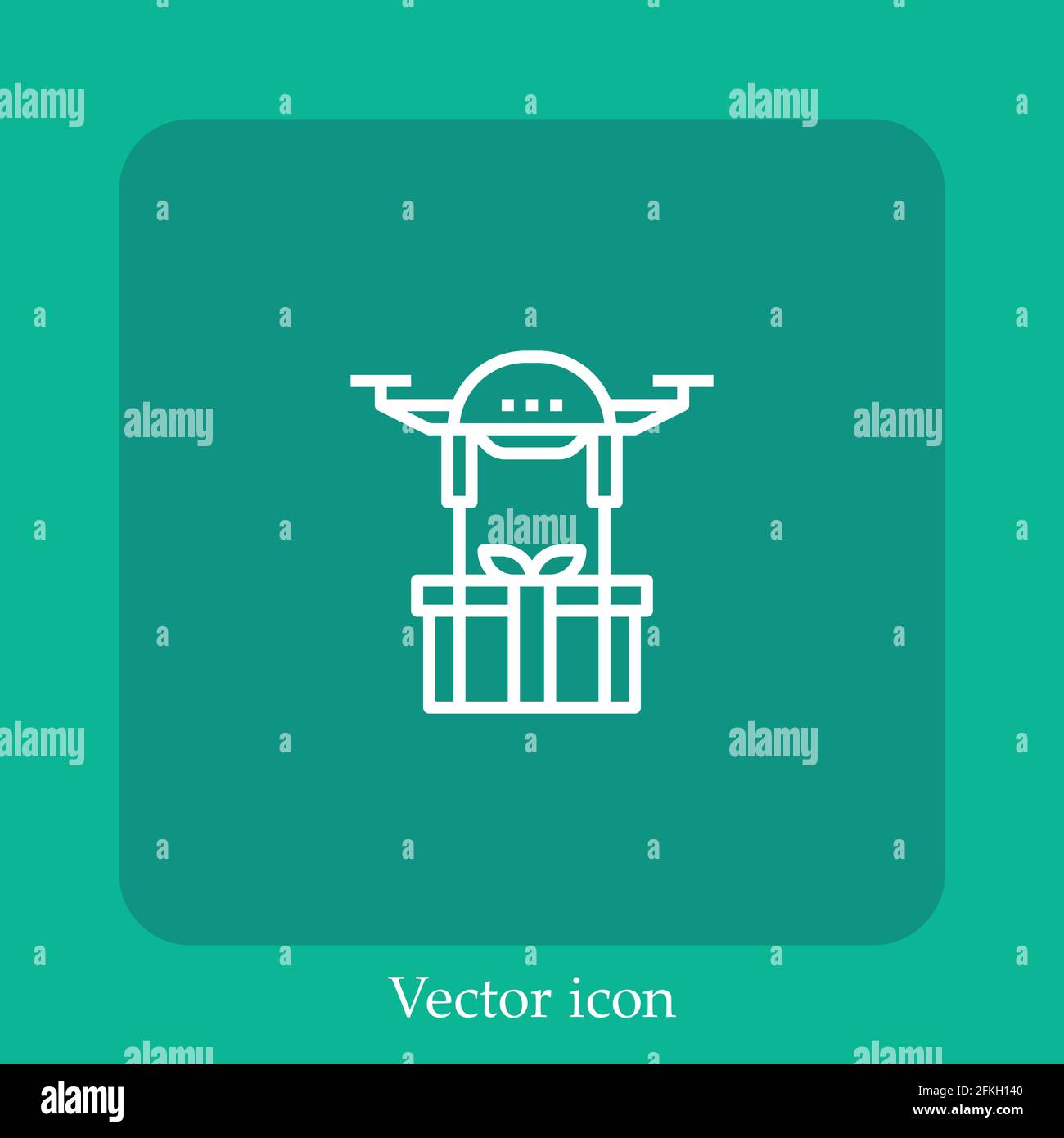 drone vector icon linear icon.Line with Editable stroke Stock Vector