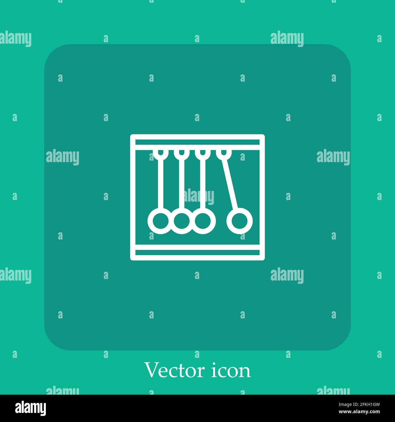 newton vector icon linear icon.Line with Editable stroke Stock Vector