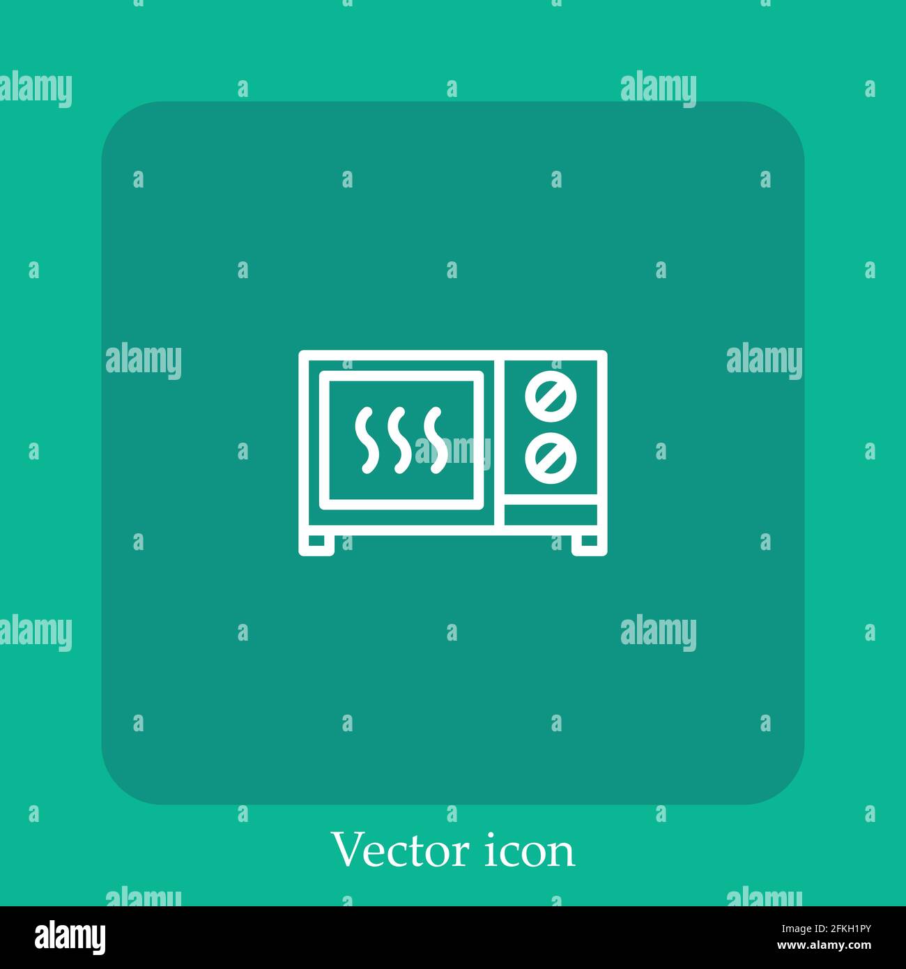 microwave oven vector icon linear icon.Line with Editable stroke Stock ...