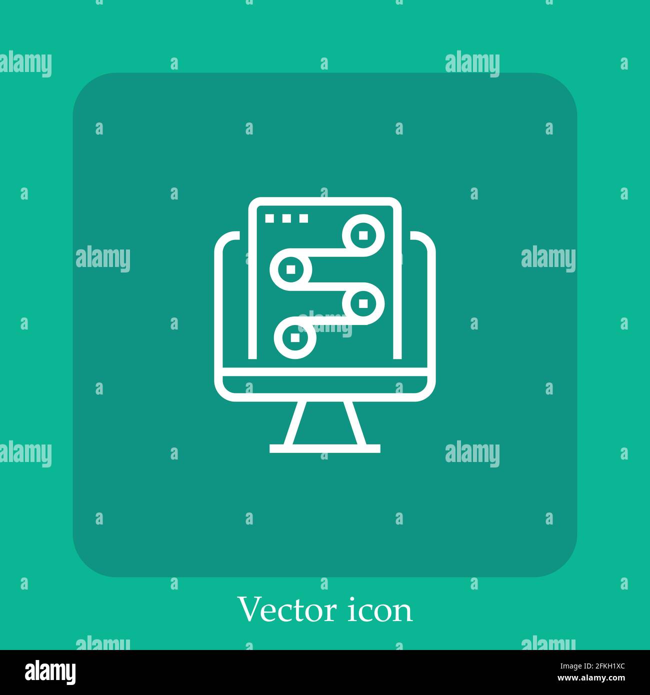workflow vector icon linear icon.Line with Editable stroke Stock Vector ...
