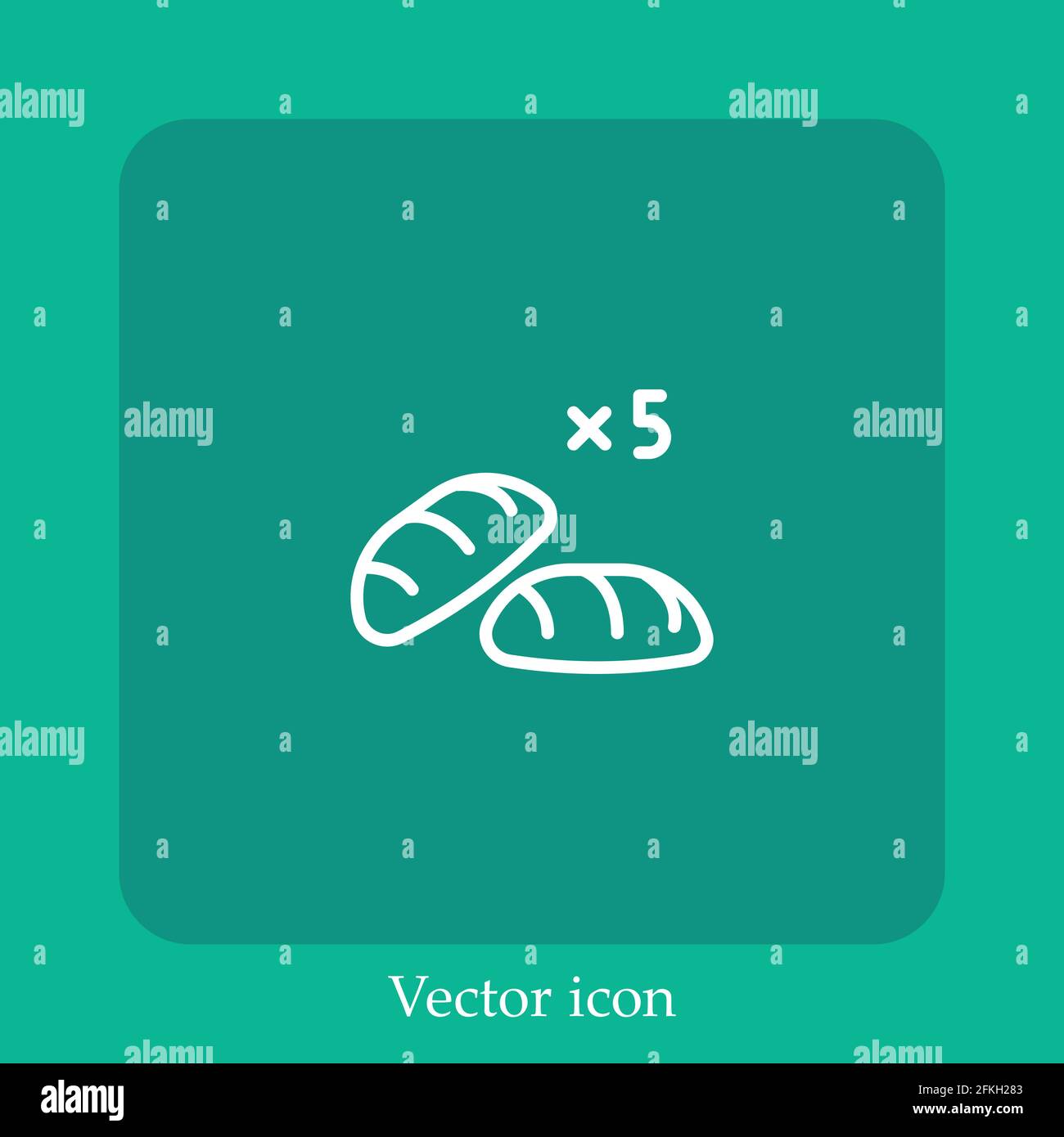bread vector icon linear icon.Line with Editable stroke Stock Vector ...