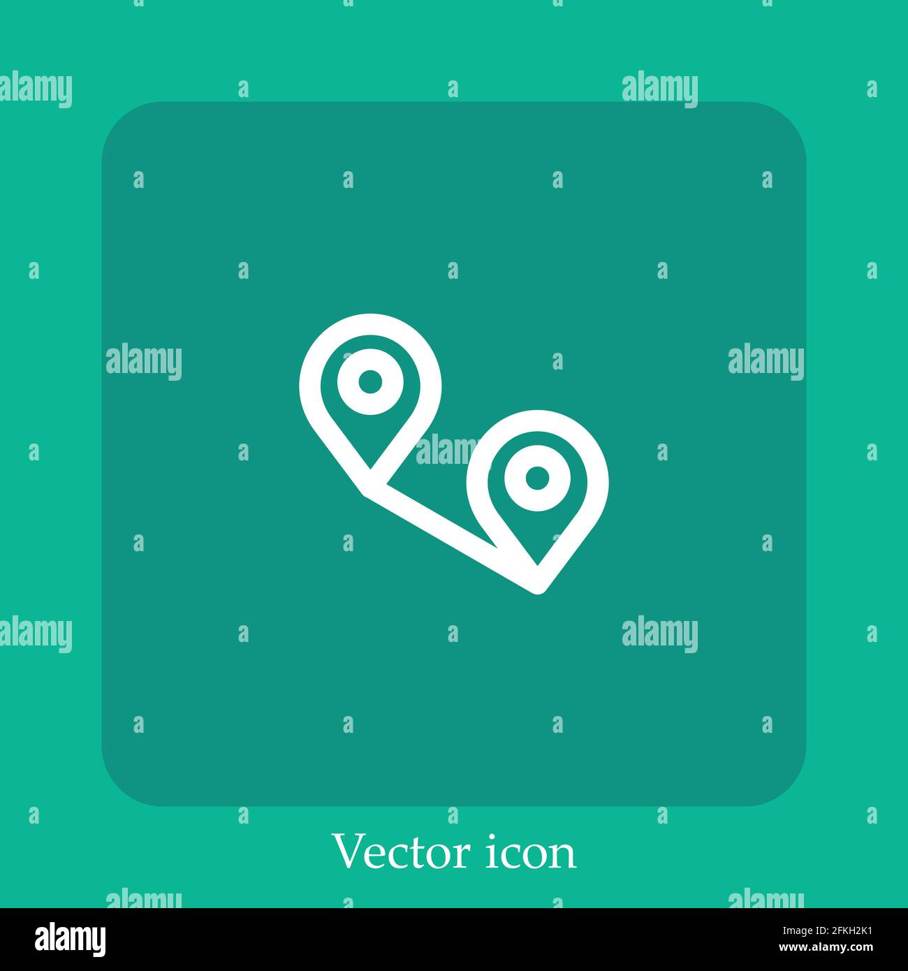 distance vector icon linear icon.Line with Editable stroke Stock Vector