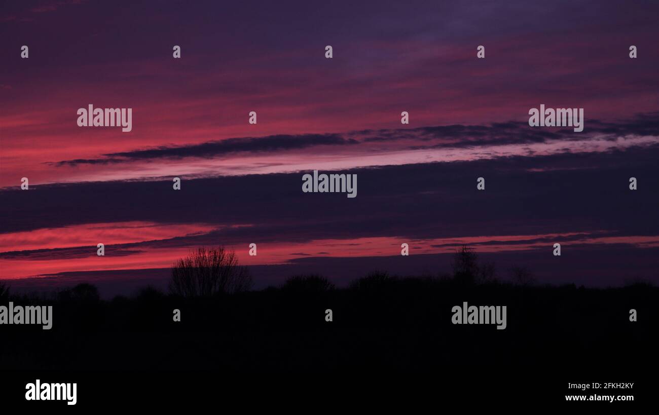 Purple Sky at Sun Set Stock Photo - Alamy