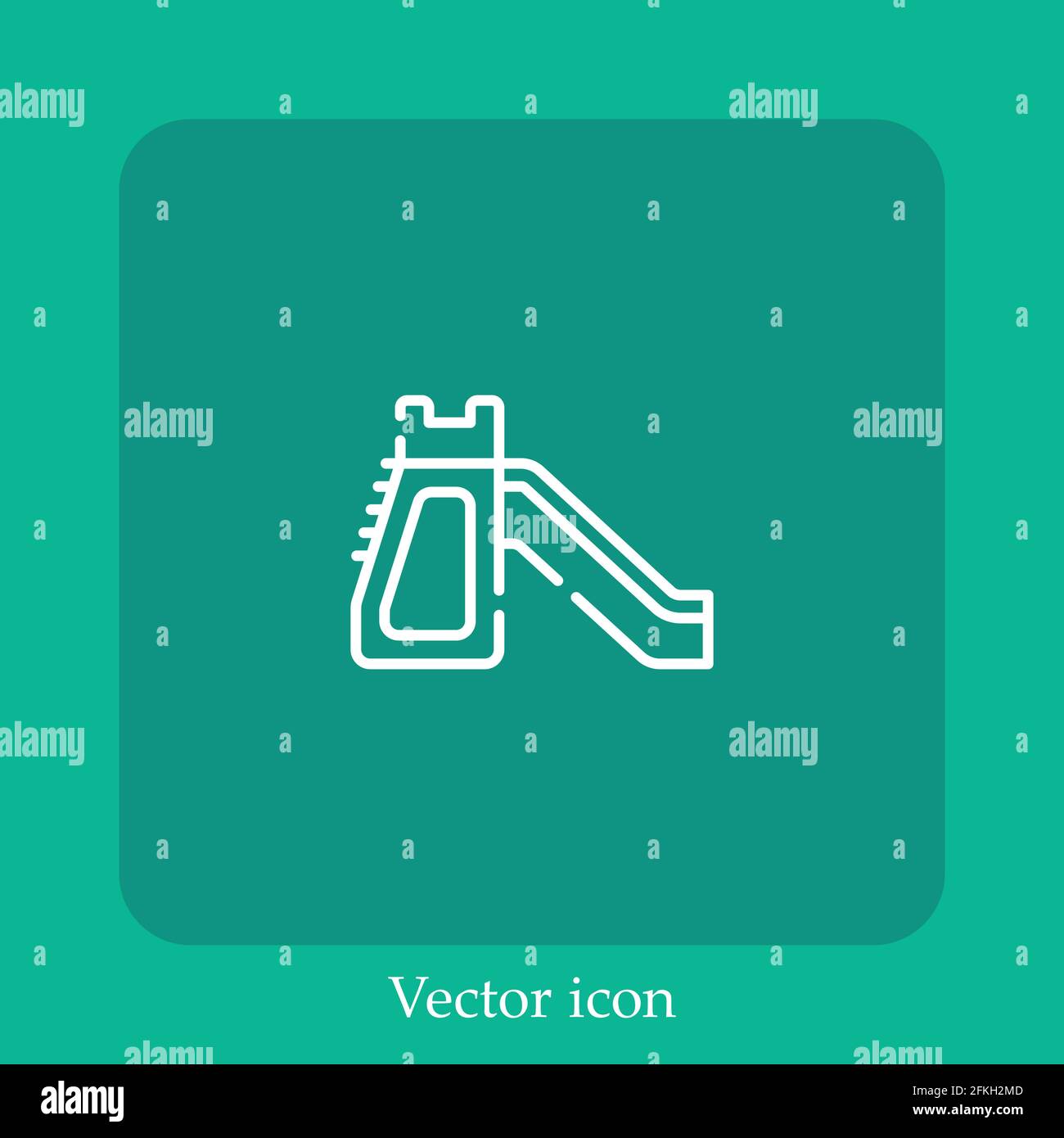 slide vector icon linear icon.Line with Editable stroke Stock Vector