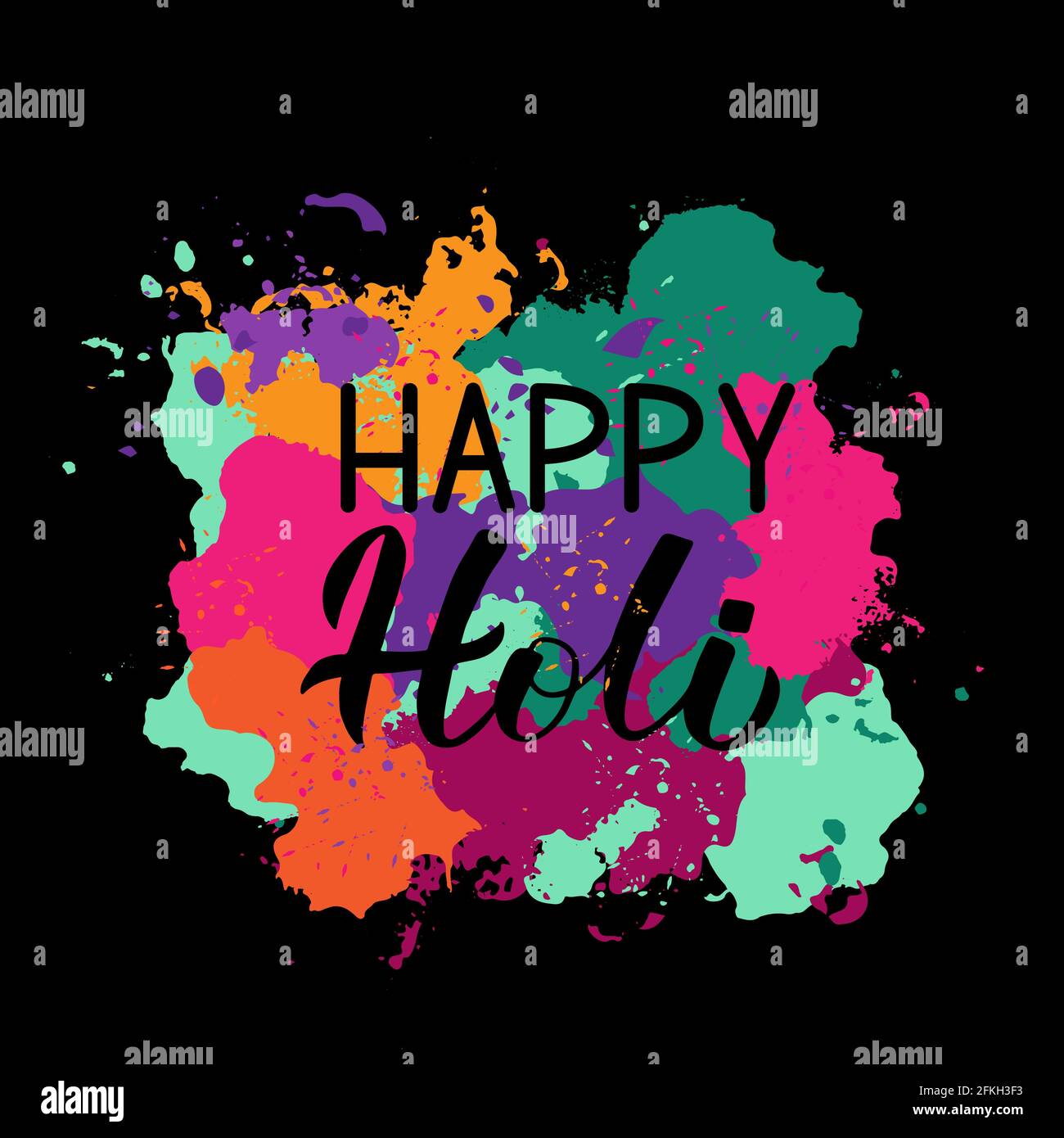 Happy Holi calligraphy hand lettering . Hindu Traditional festival ...