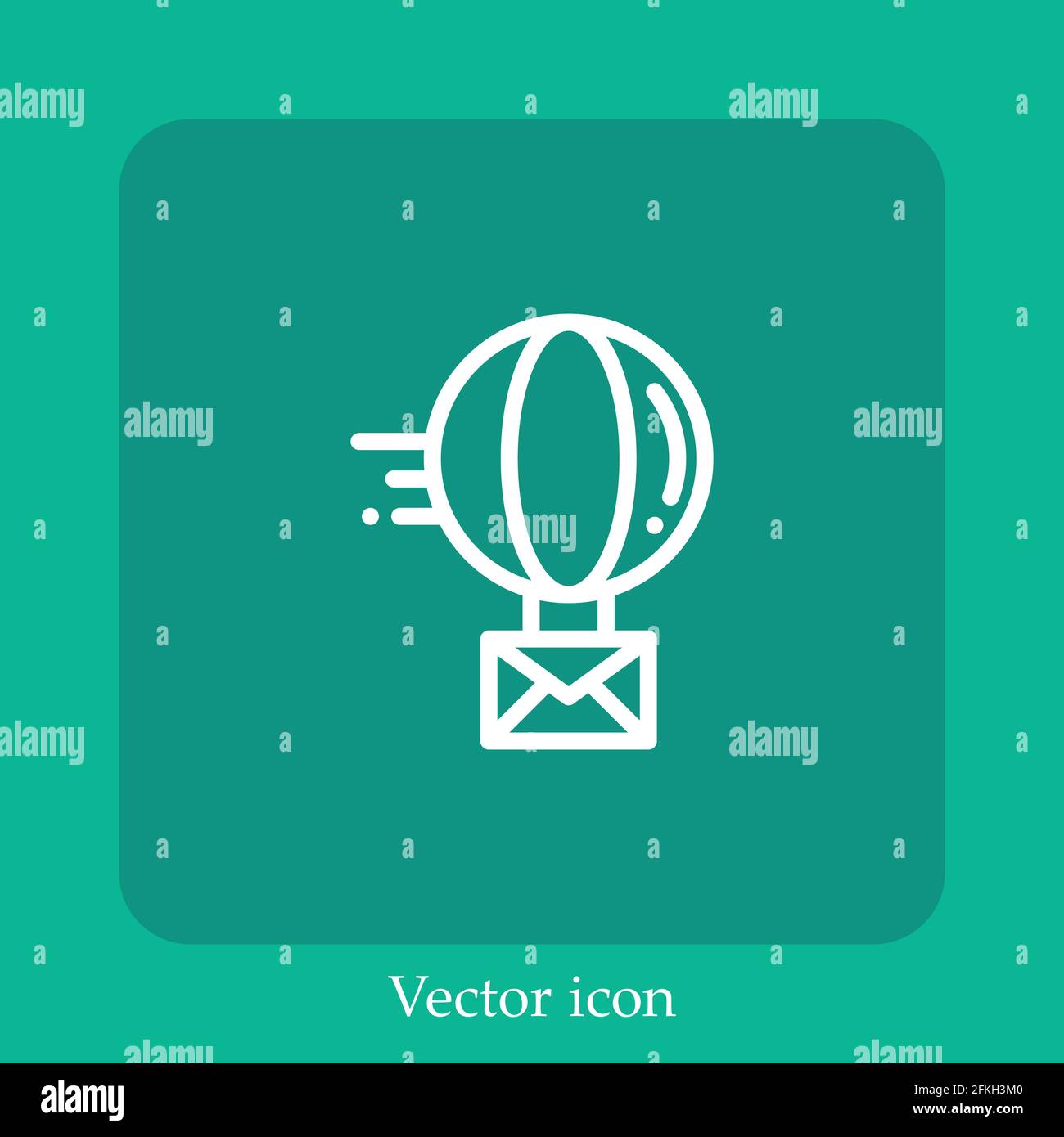 hot air balloon vector icon linear icon.Line with Editable stroke Stock ...