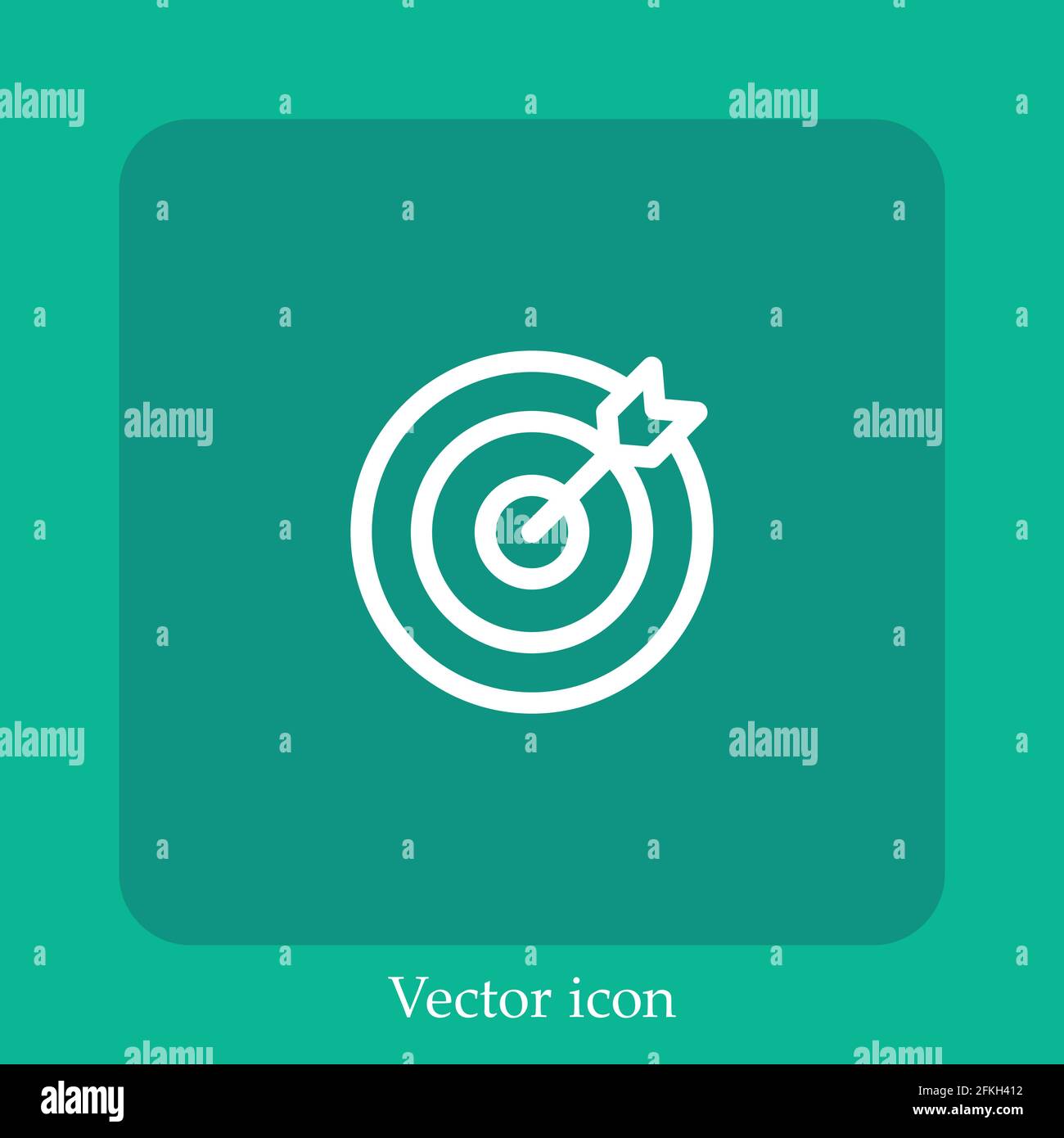goal vector icon linear icon.Line with Editable stroke Stock Vector