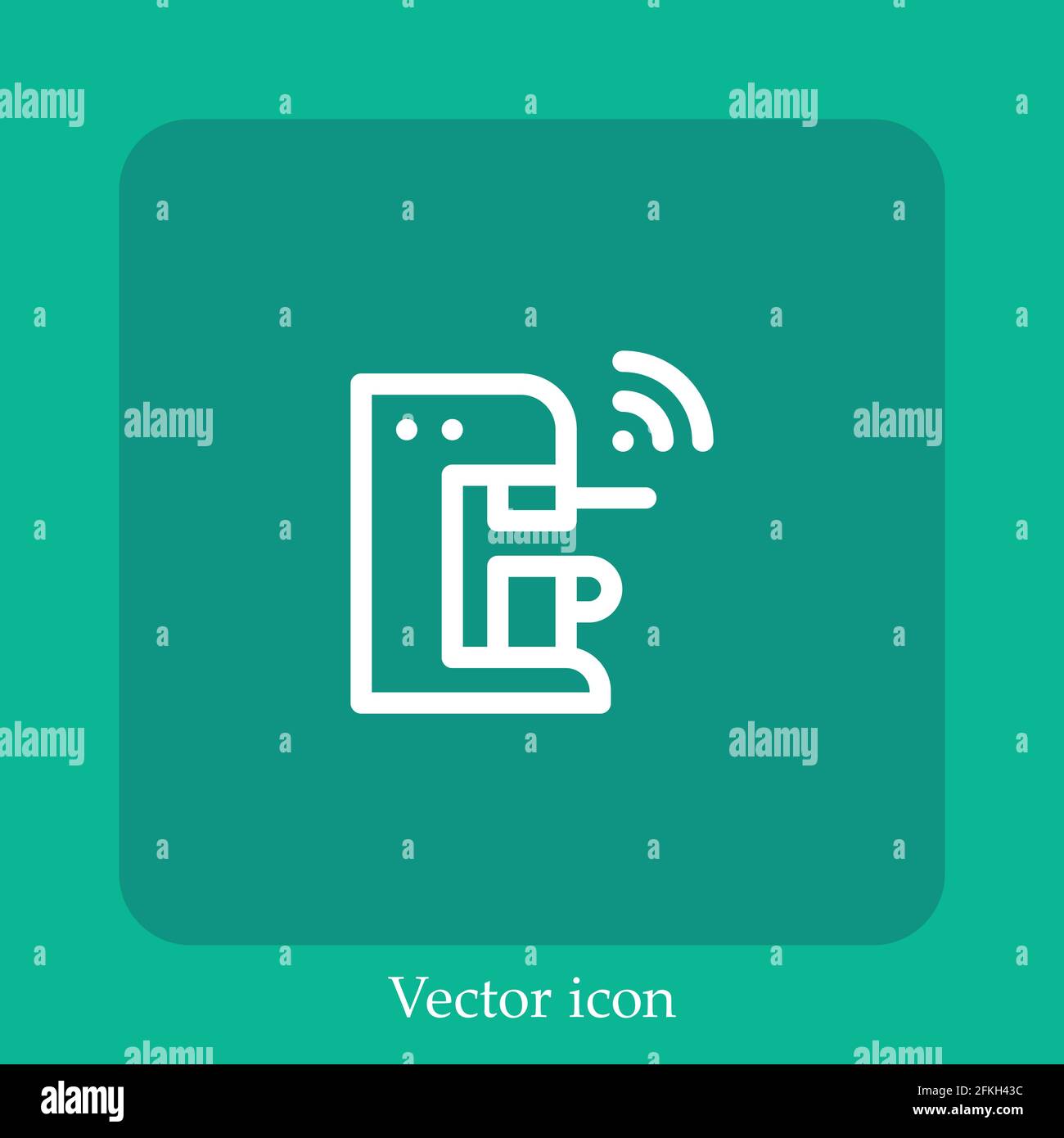 coffee machine vector icon linear icon.Line with Editable stroke Stock Vector