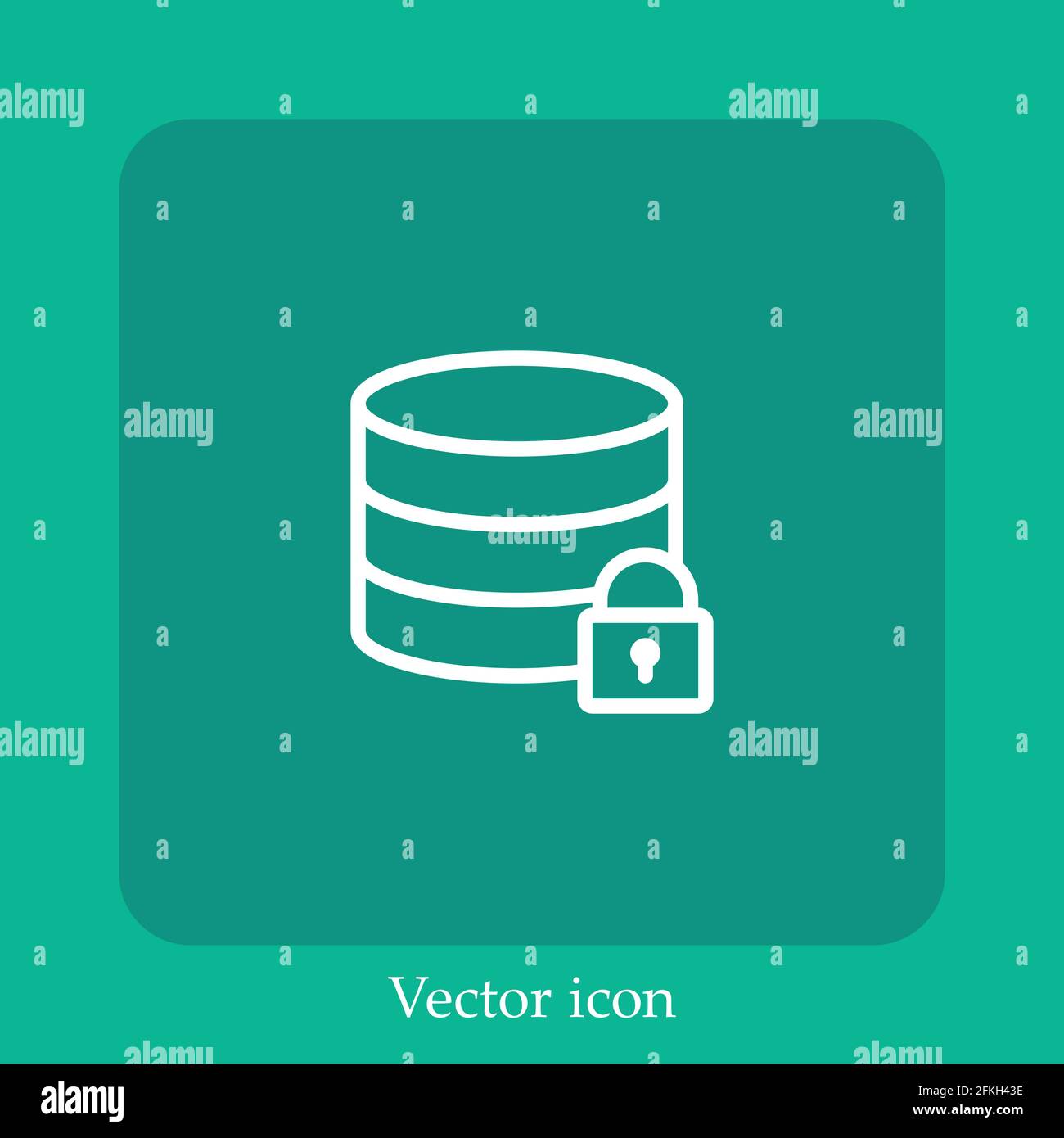 database vector icon linear icon.Line with Editable stroke Stock Vector