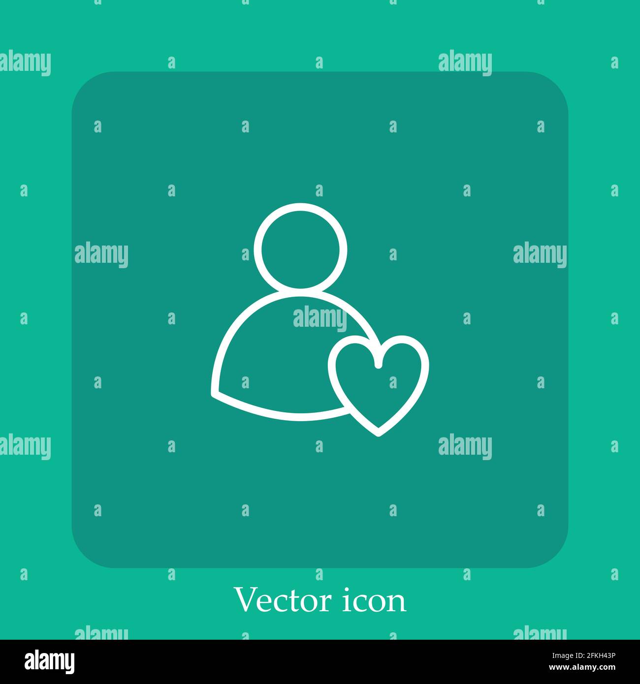 love vector icon linear icon.Line with Editable stroke Stock Vector