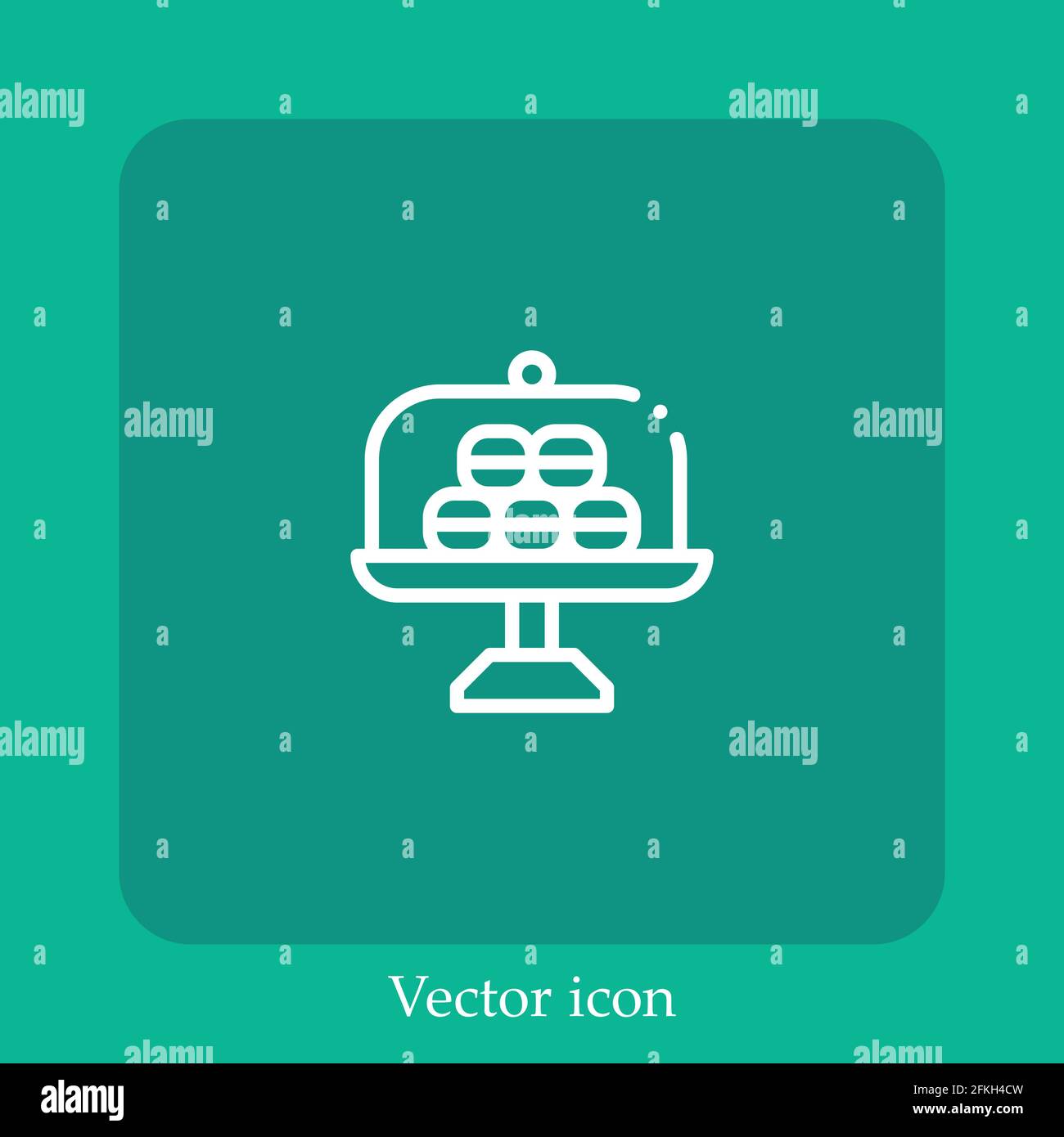macaroons vector icon linear icon.Line with Editable stroke Stock Vector
