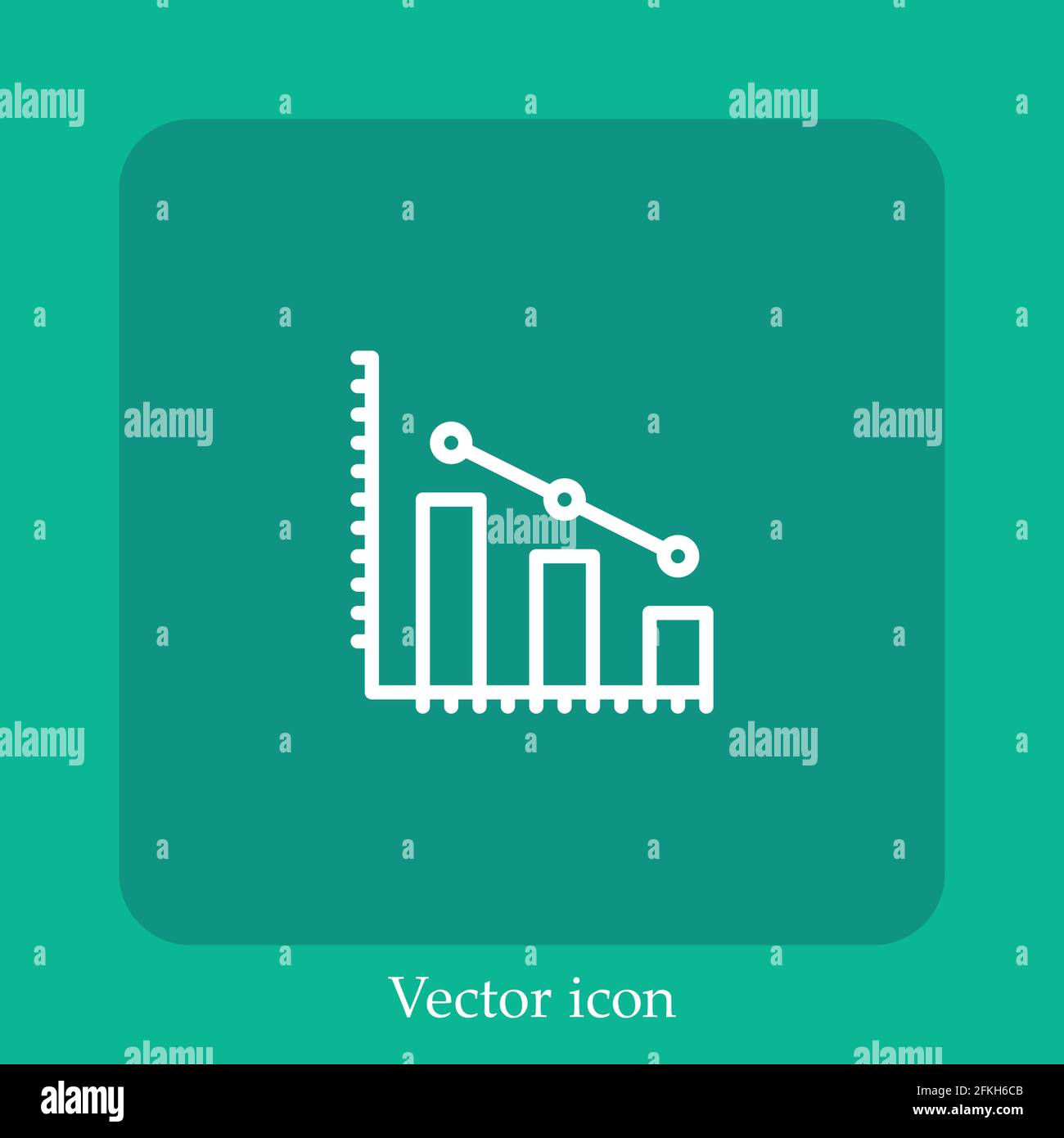 bar chart vector icon linear icon.Line with Editable stroke Stock ...