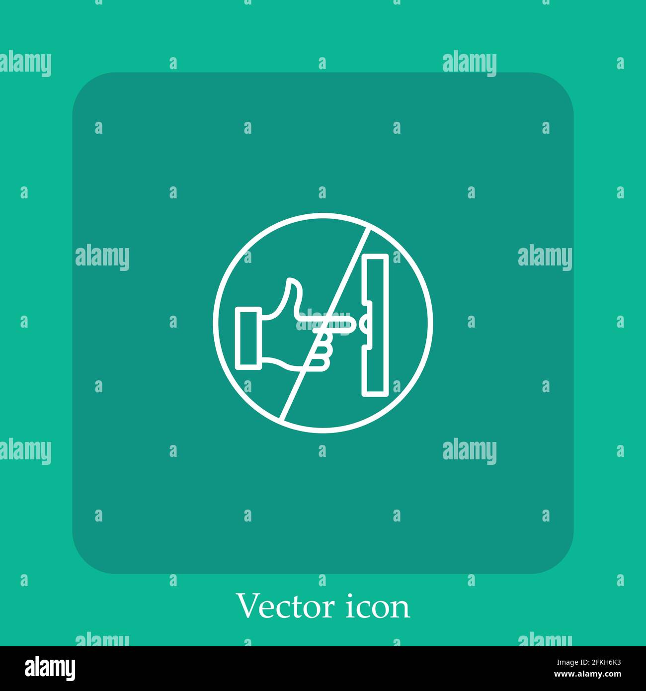 dont touch vector icon linear icon.Line with Editable stroke Stock Vector