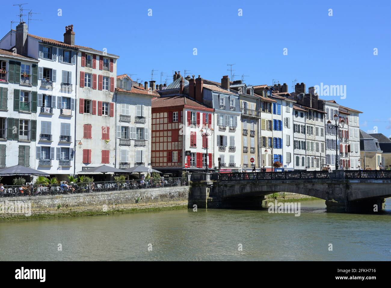 Bayonne City. Bayona. Baiona. Atlantic Pyrenees Department. Aquitania Region. Labort (Lapurdi). Basque Country . France Stock Photo
