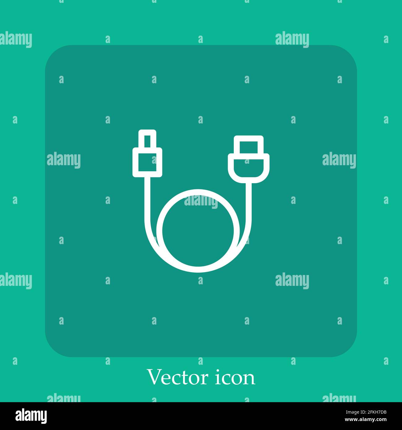cable vector icon linear icon.Line with Editable stroke Stock Vector ...