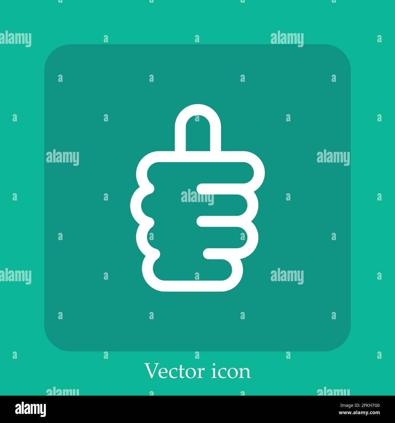 thumb up vector icon linear icon.Line with Editable stroke Stock Vector ...