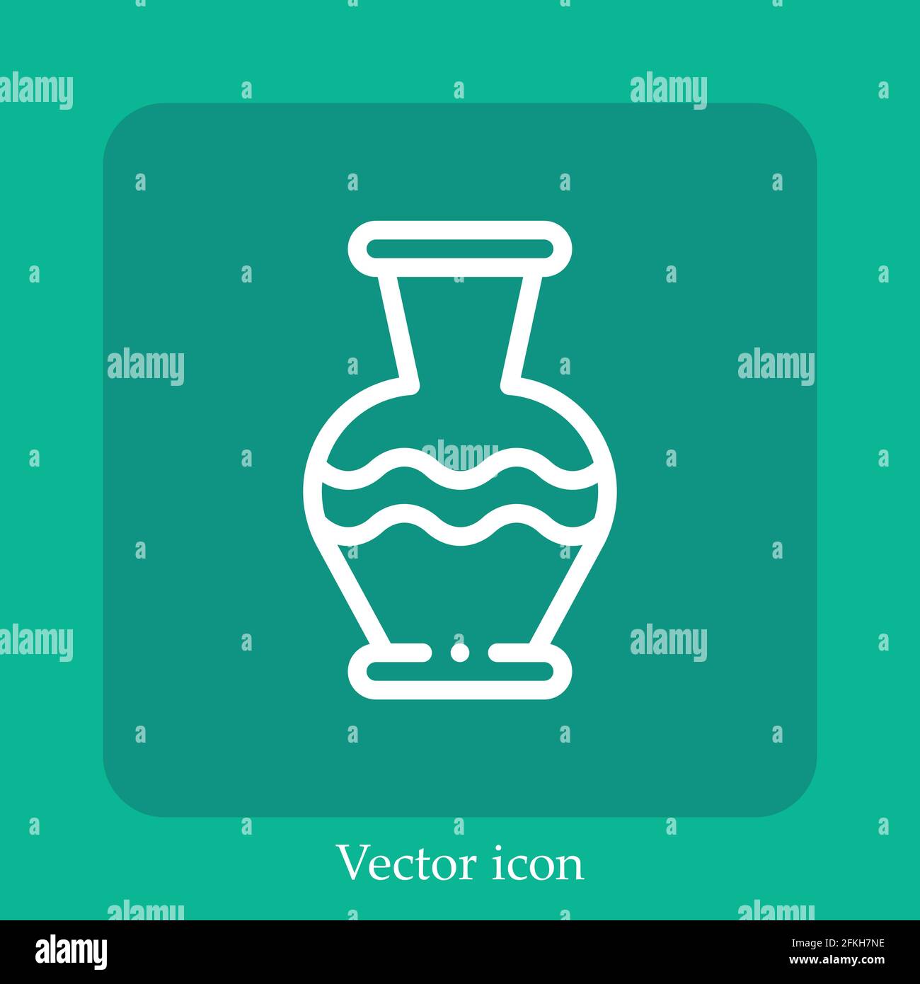 vase vector icon linear icon.Line with Editable stroke Stock Vector