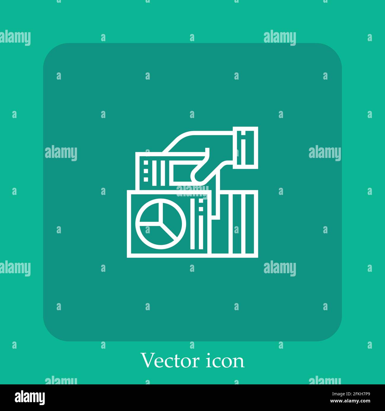 report vector icon linear icon.Line with Editable stroke Stock Vector