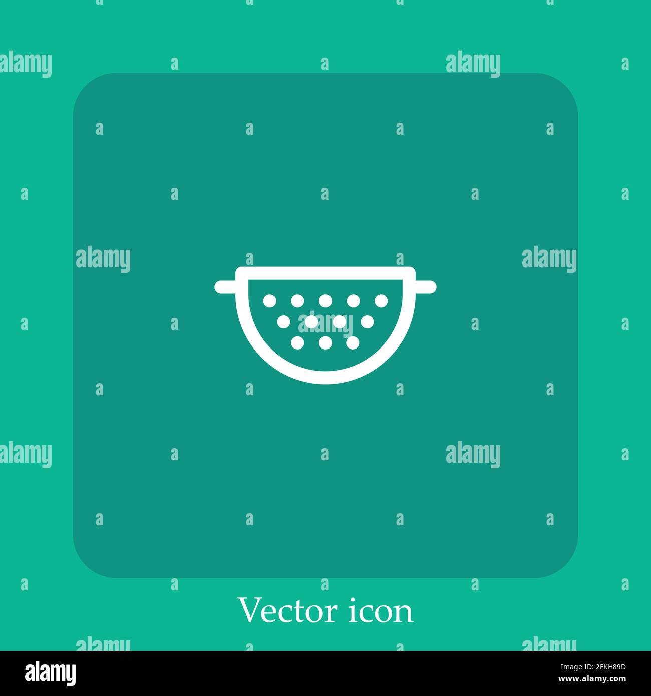 colander vector icon linear icon.Line with Editable stroke Stock Vector