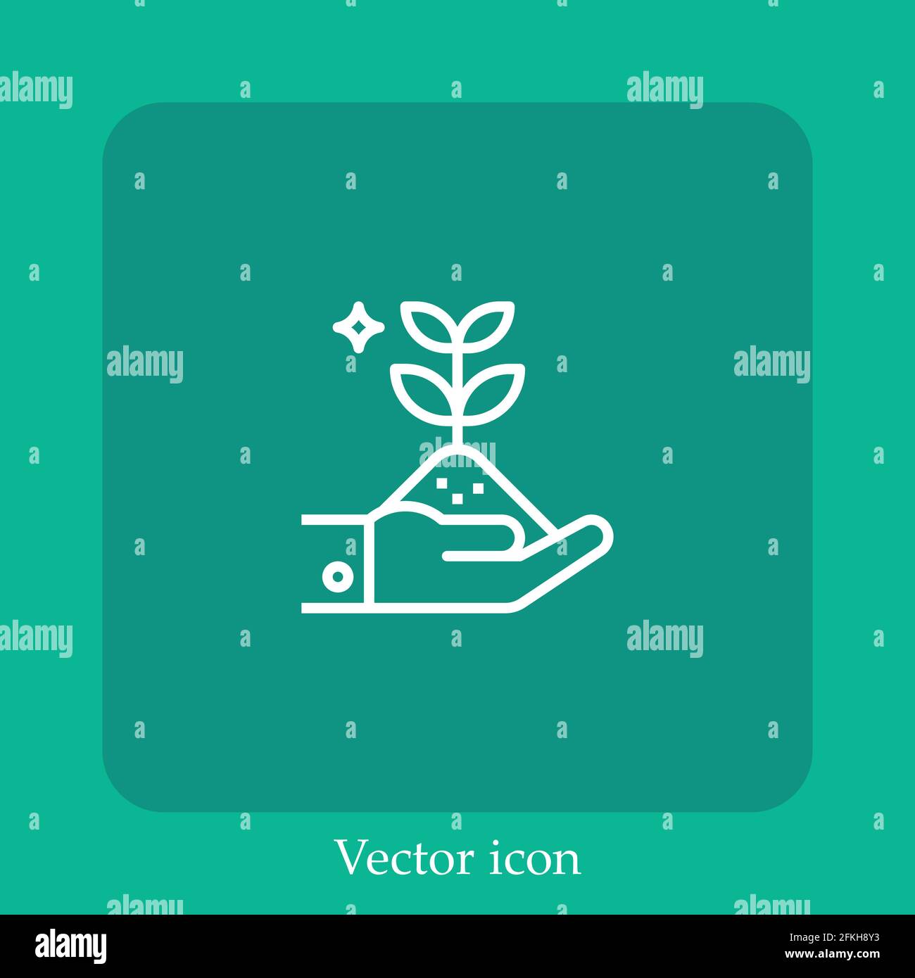 growth vector icon linear icon.Line with Editable stroke Stock Vector