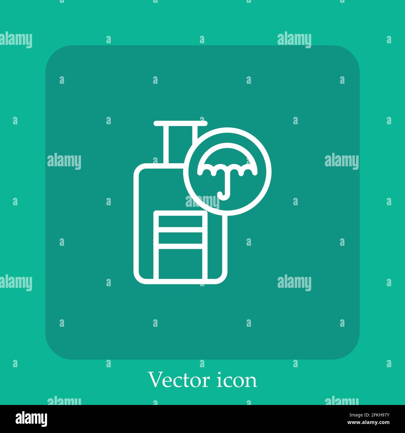 baggage insurance vector icon linear icon.Line with Editable stroke Stock Vector