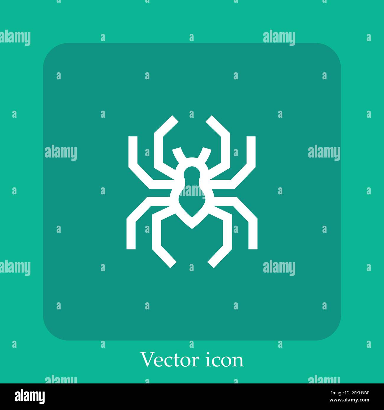 spider vector icon linear icon.Line with Editable stroke Stock Vector