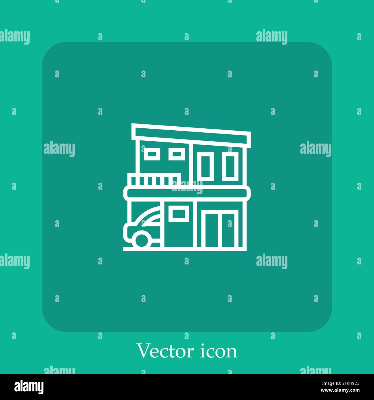 house vector icon linear icon.Line with Editable stroke Stock Vector