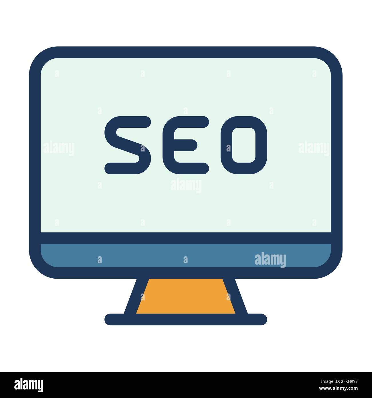 seo internet web computer single isolated icon with filled line style ...