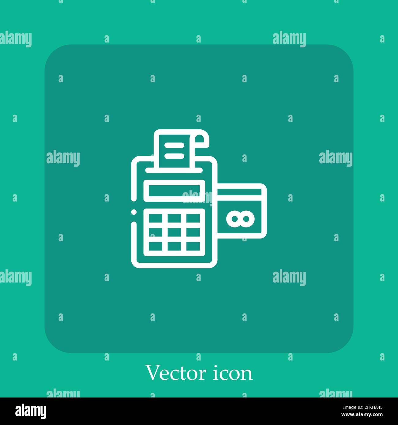 EDC vector icon linear icon.Line with Editable stroke Stock Vector