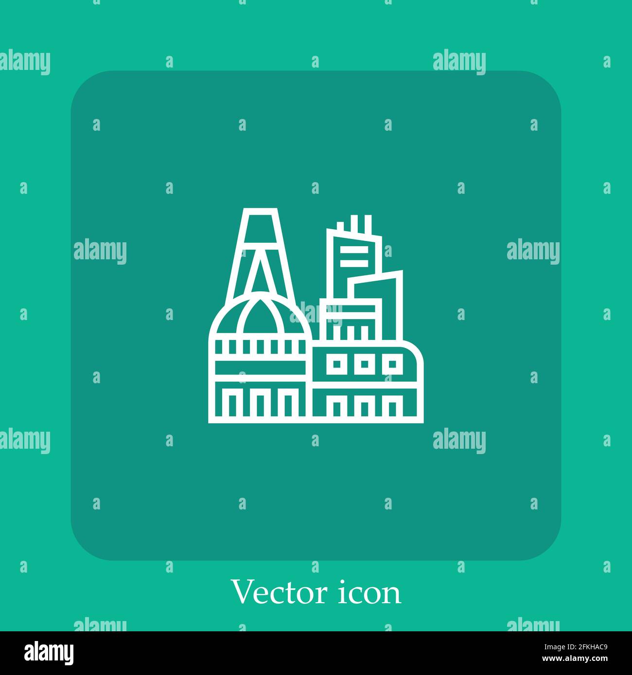 metropolitan vector icon linear icon.Line with Editable stroke Stock Vector
