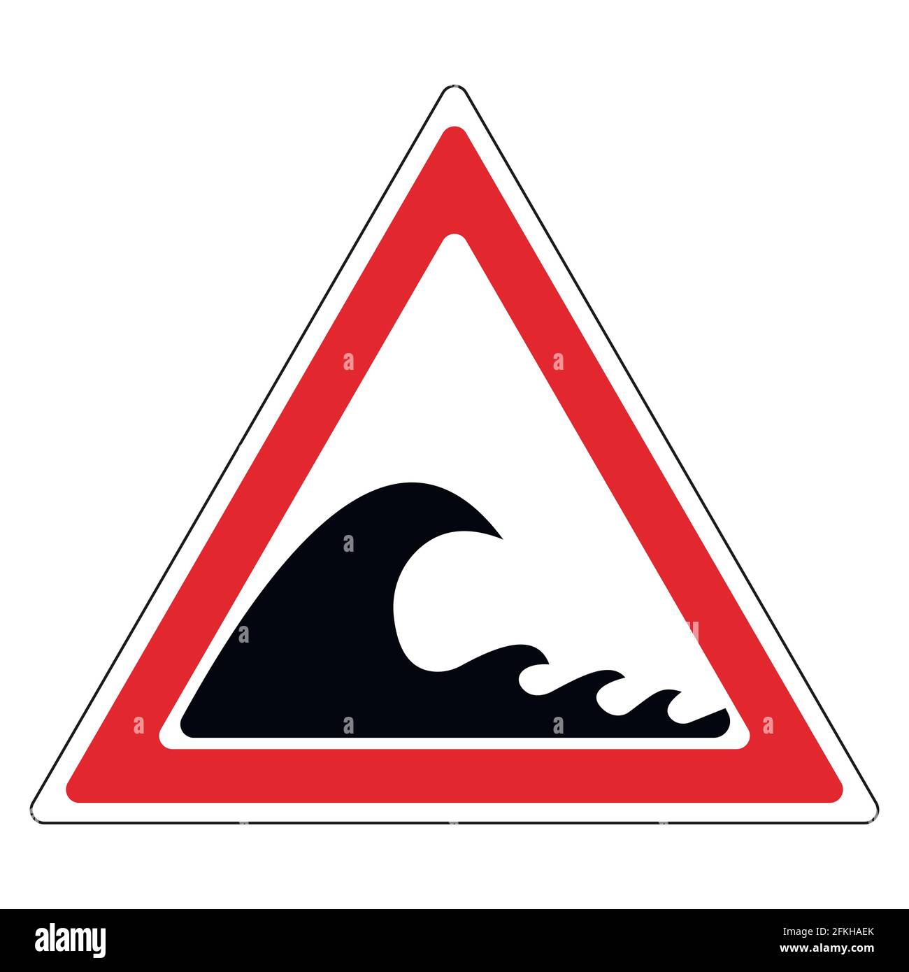 sign danger tsunami Stock Vector
