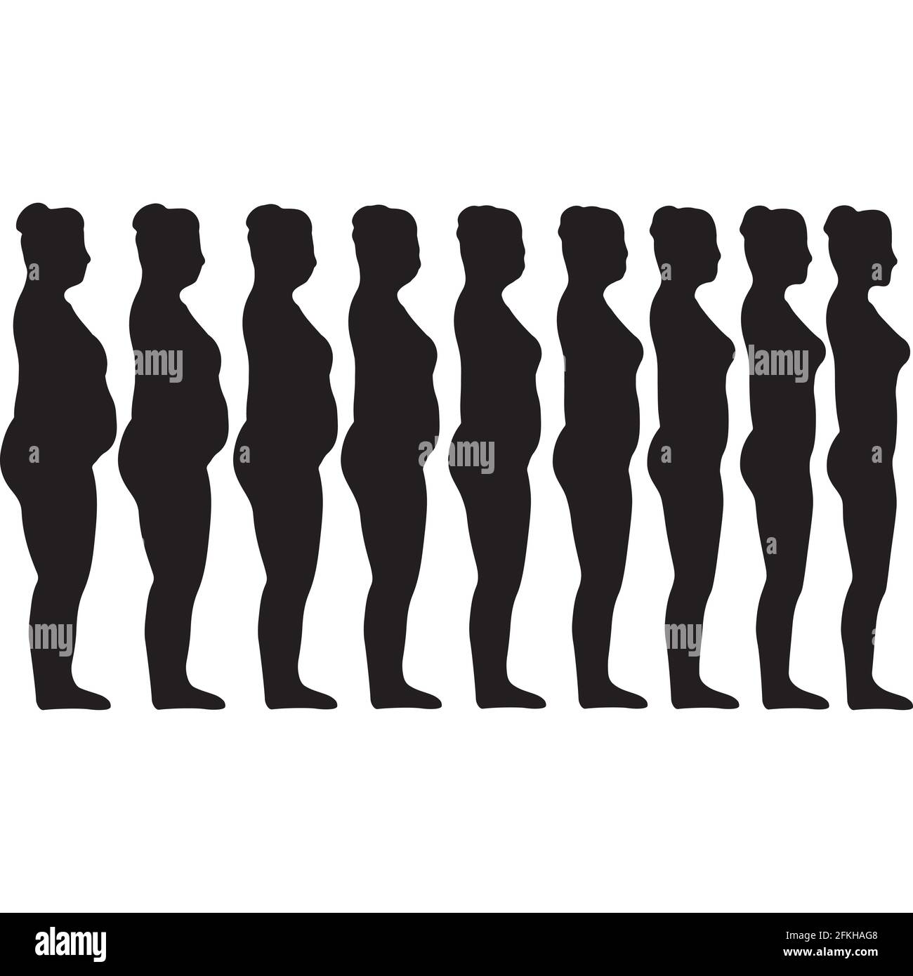 slimming silhouettes of girls Stock Vector