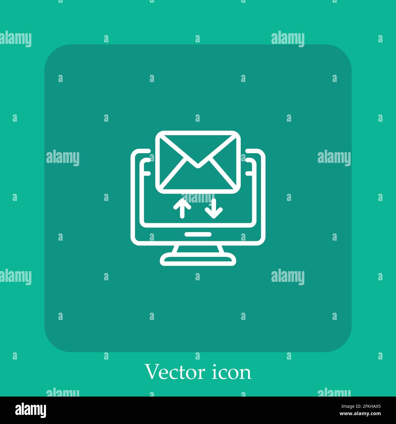 email vector icon linear icon.Line with Editable stroke Stock Vector