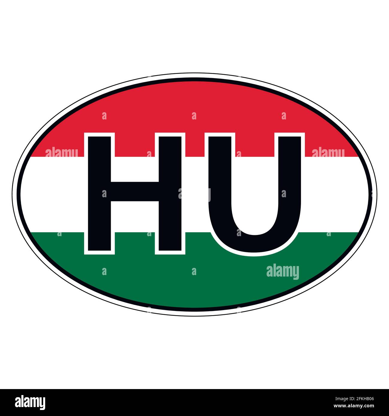 Sticker on car, flag of Hungary Stock Vector