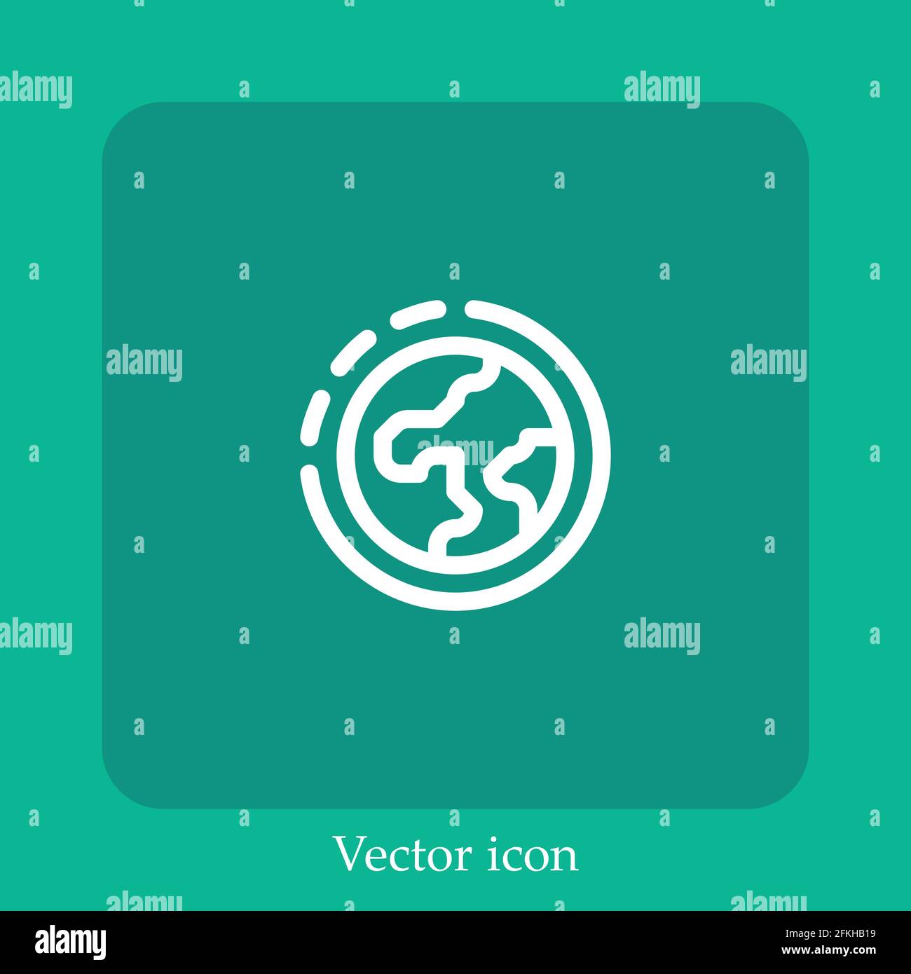 world vector icon linear icon.Line with Editable stroke Stock Vector