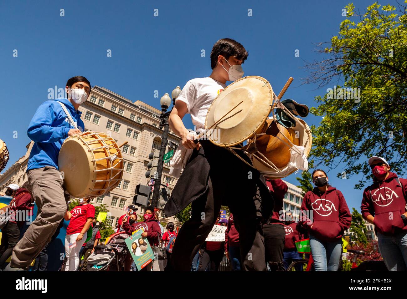 Washington, DC, United States, 1 May, 2021.  Pictured: Over a thousand people and a number of organizations demand immigration reform and citizenship for the 11 million undocumented immigrants in the US.  Credit: Allison C Bailey / Alamy Live News Stock Photo