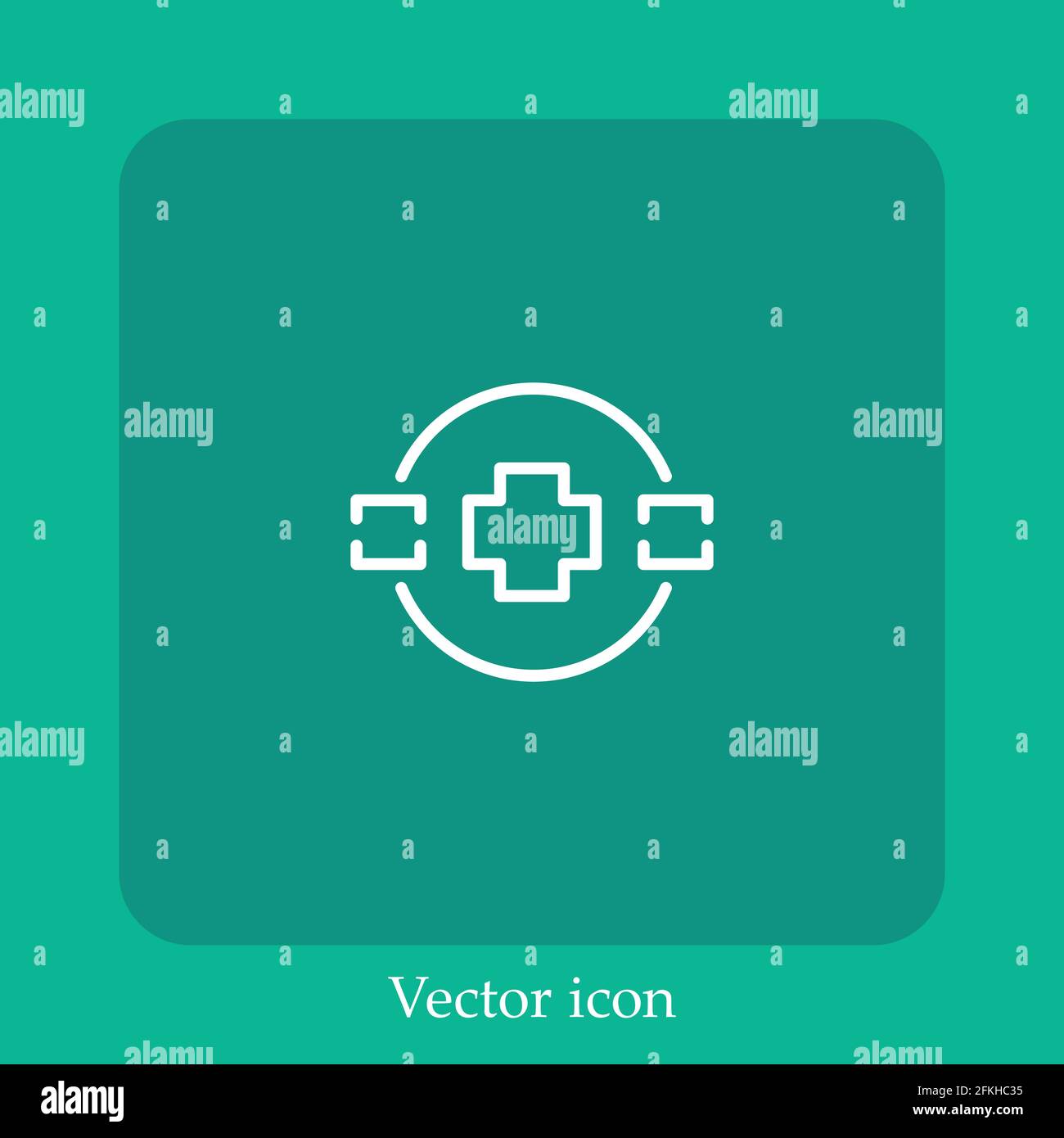 camera focus vector icon linear icon.Line with Editable stroke Stock Vector