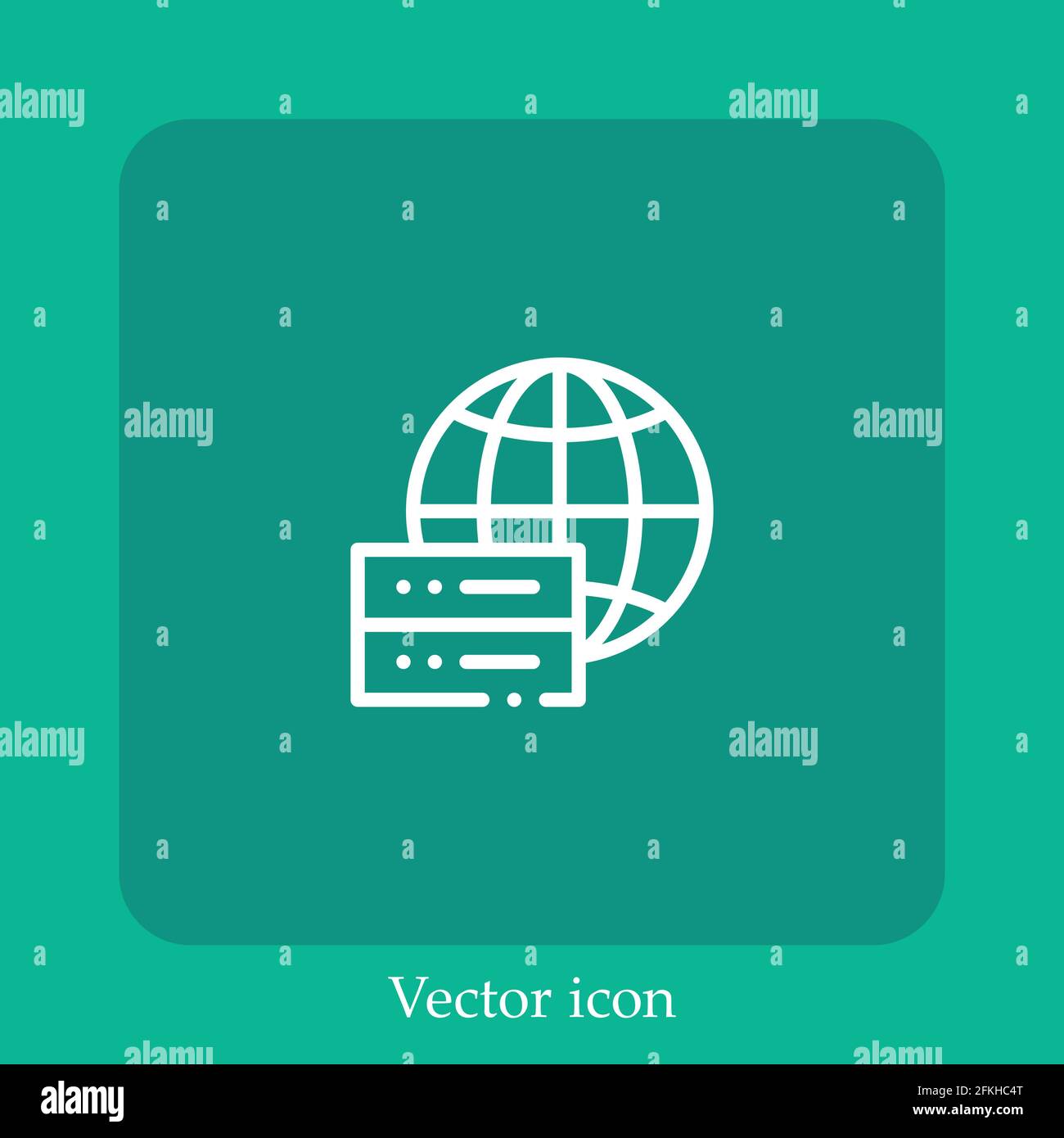 big data vector icon linear icon.Line with Editable stroke Stock Vector ...