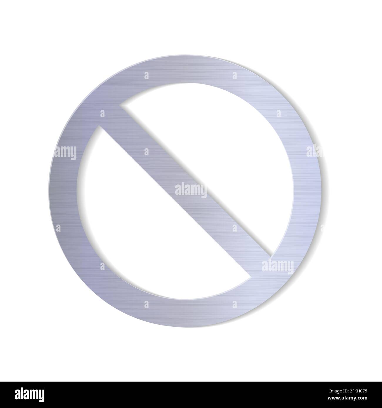 Metal texture prohibition sign. Forbidden round sign with shadow ...