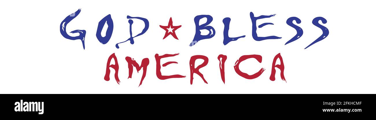 God bless America lettering. Handwritten letters. Flat illustration ...