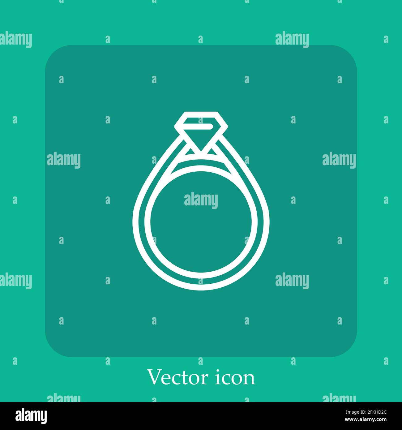 ring vector icon linear icon.Line with Editable stroke Stock Vector
