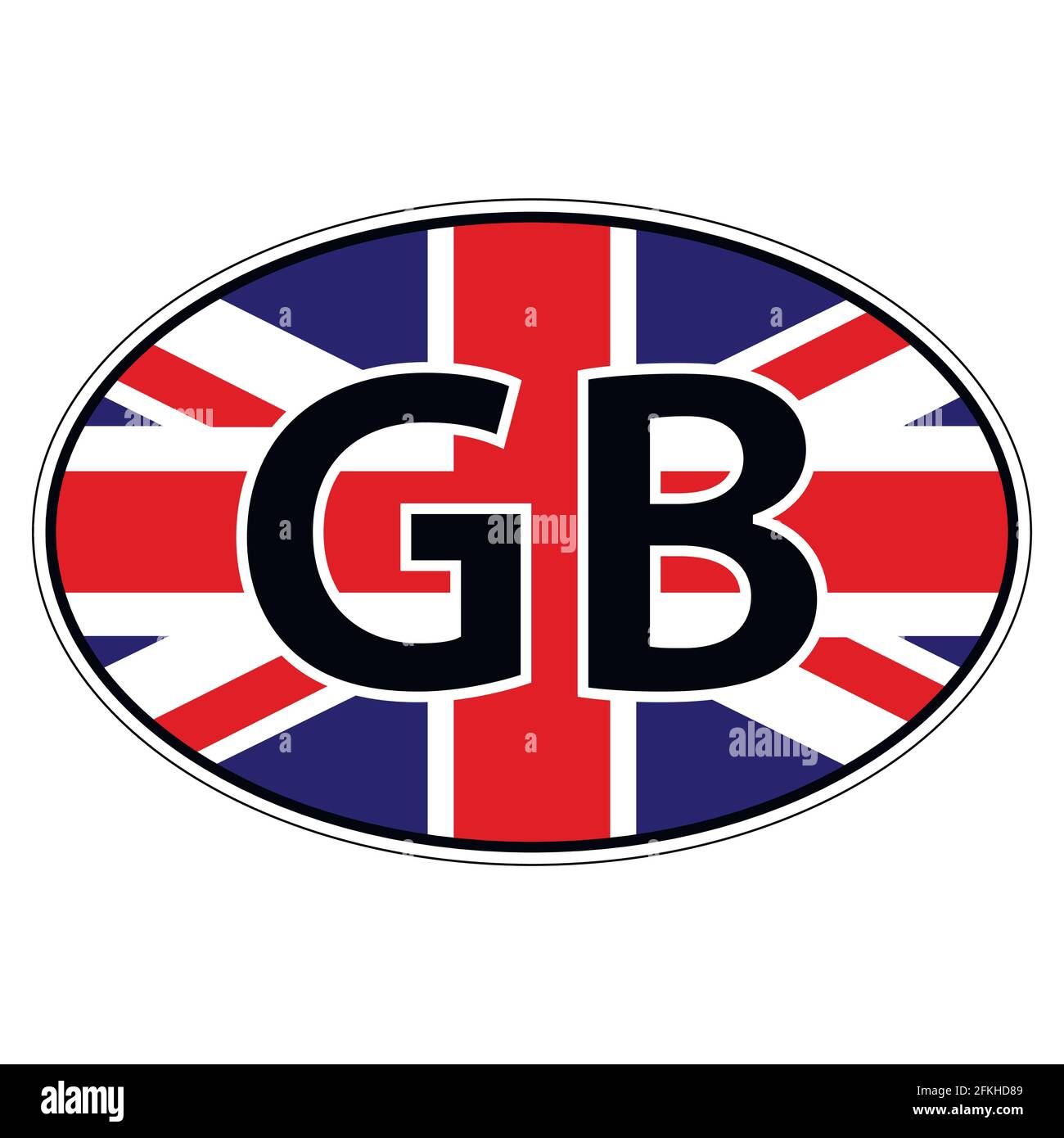 Sticker on car, flag United Kingdom of Great Britain and Northern Ireland Stock Vector