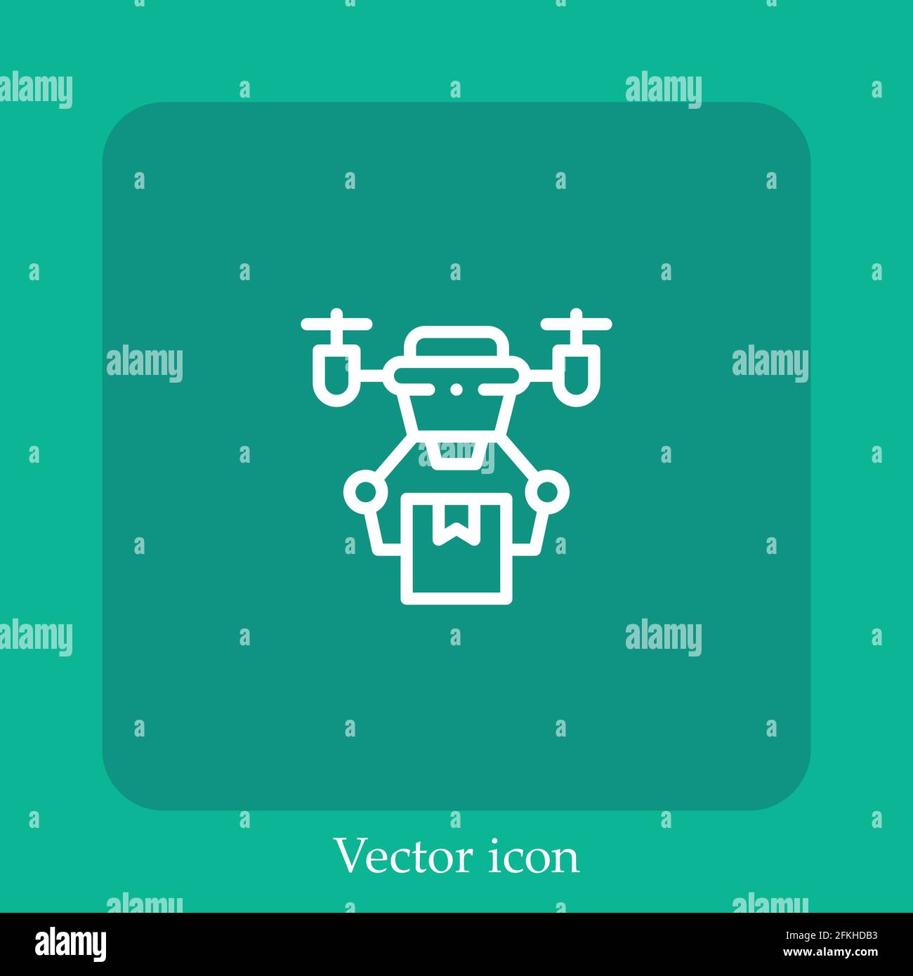 drone delivery vector icon linear icon.Line with Editable stroke Stock ...